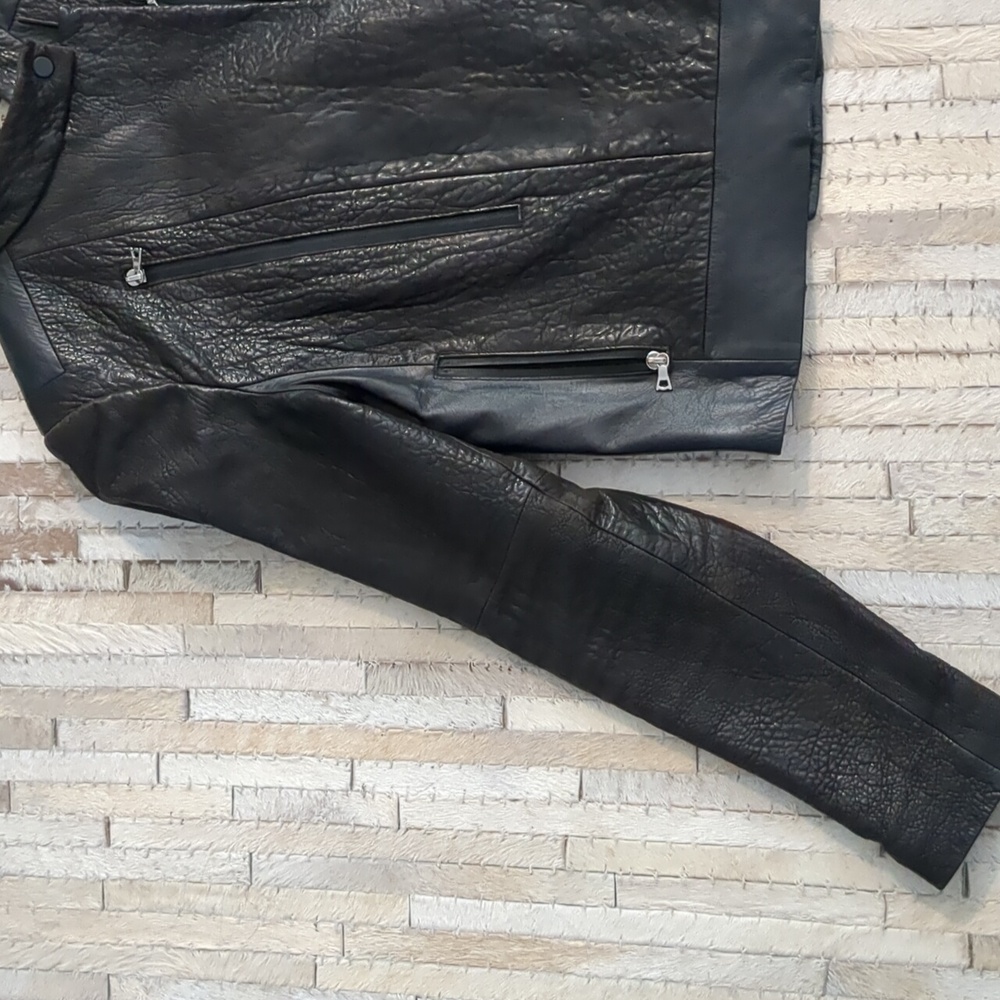 J Brand 100% Lamb Leather Biker Jacket - Picture 3 of 10